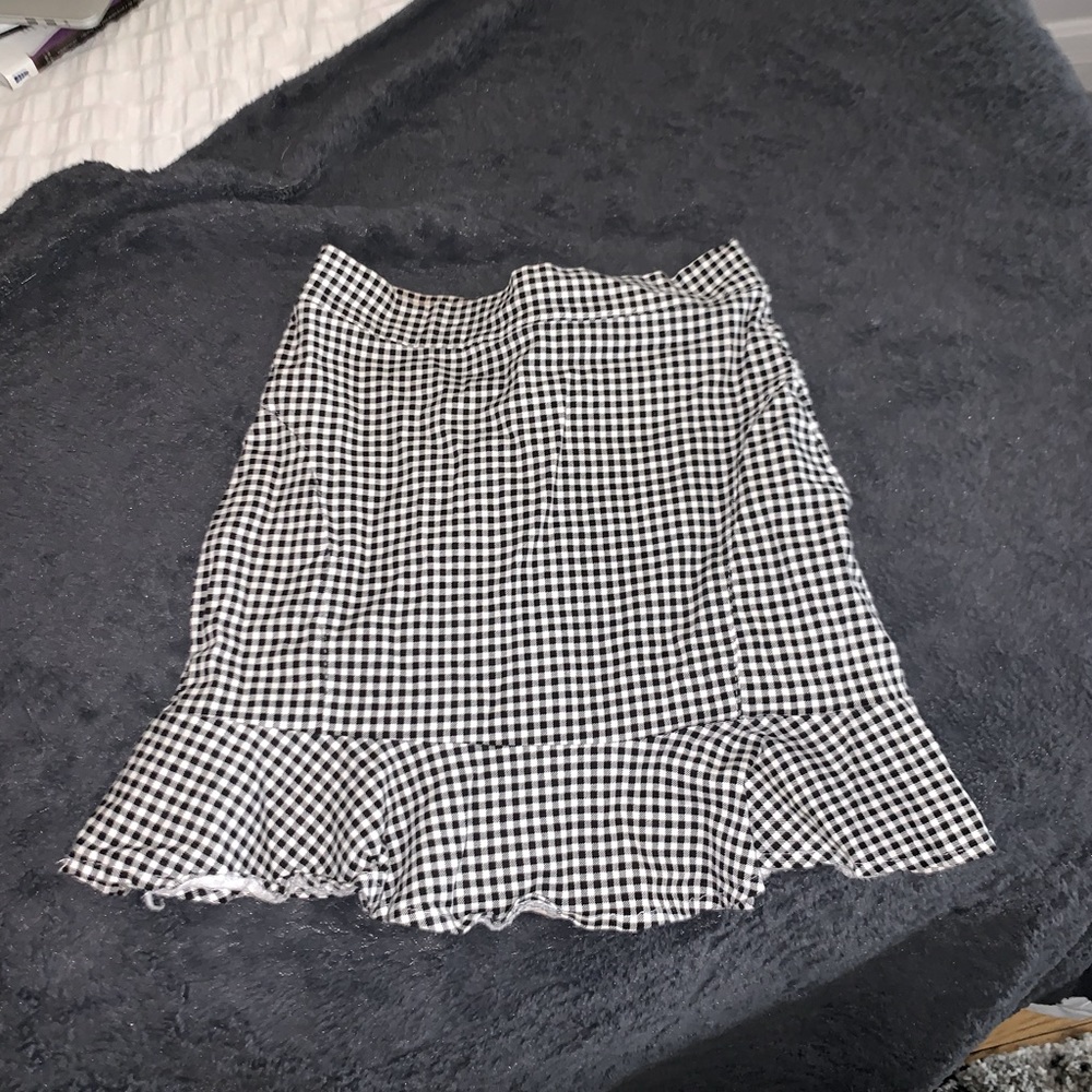 Black and White Gingham Skirt